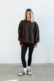Moxie Oversized Sherpa Sweater in Brown FINAL SALE