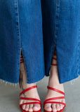 Della Front Slit Crop Jeans