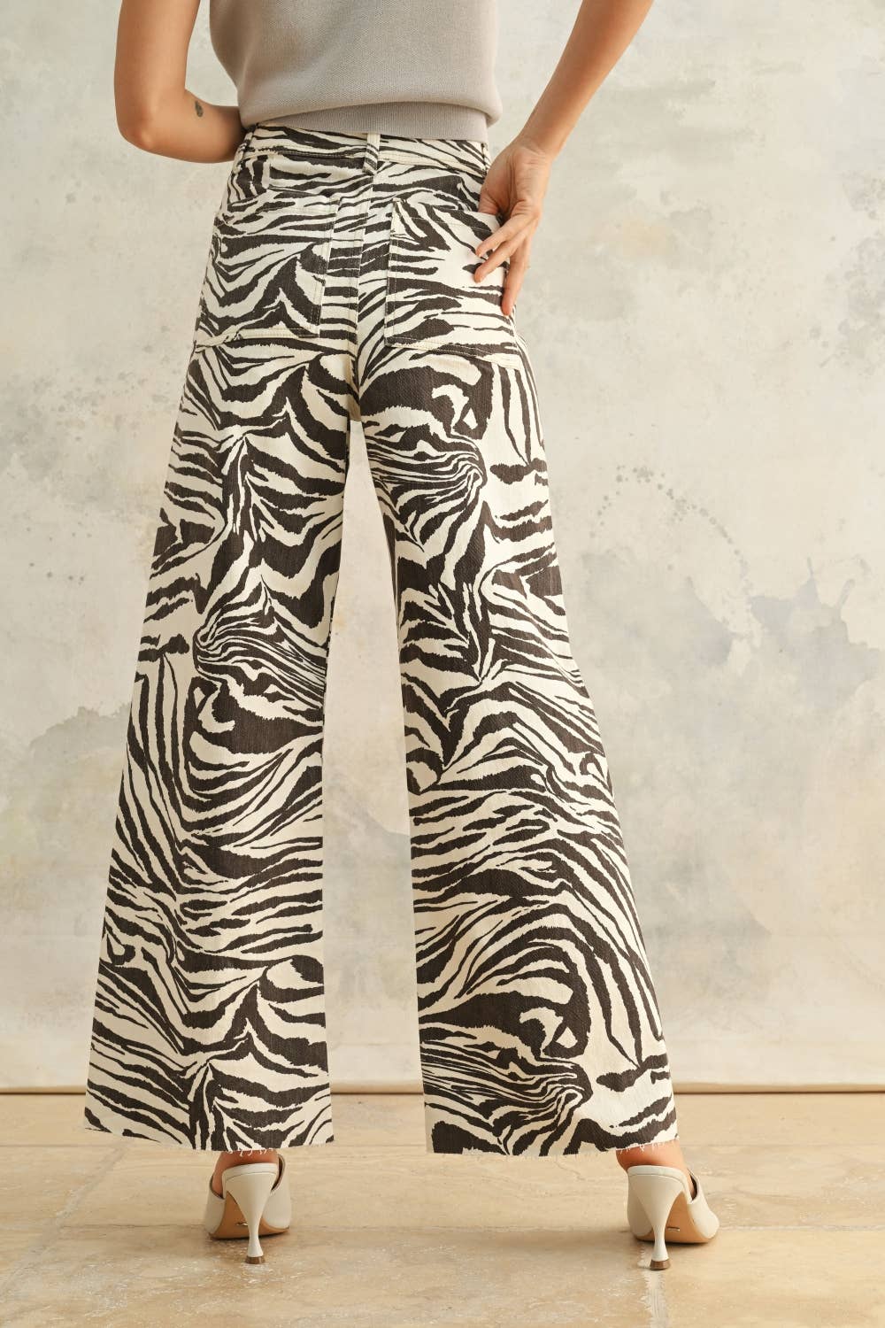Zaza Zebra Wide Leg Jean