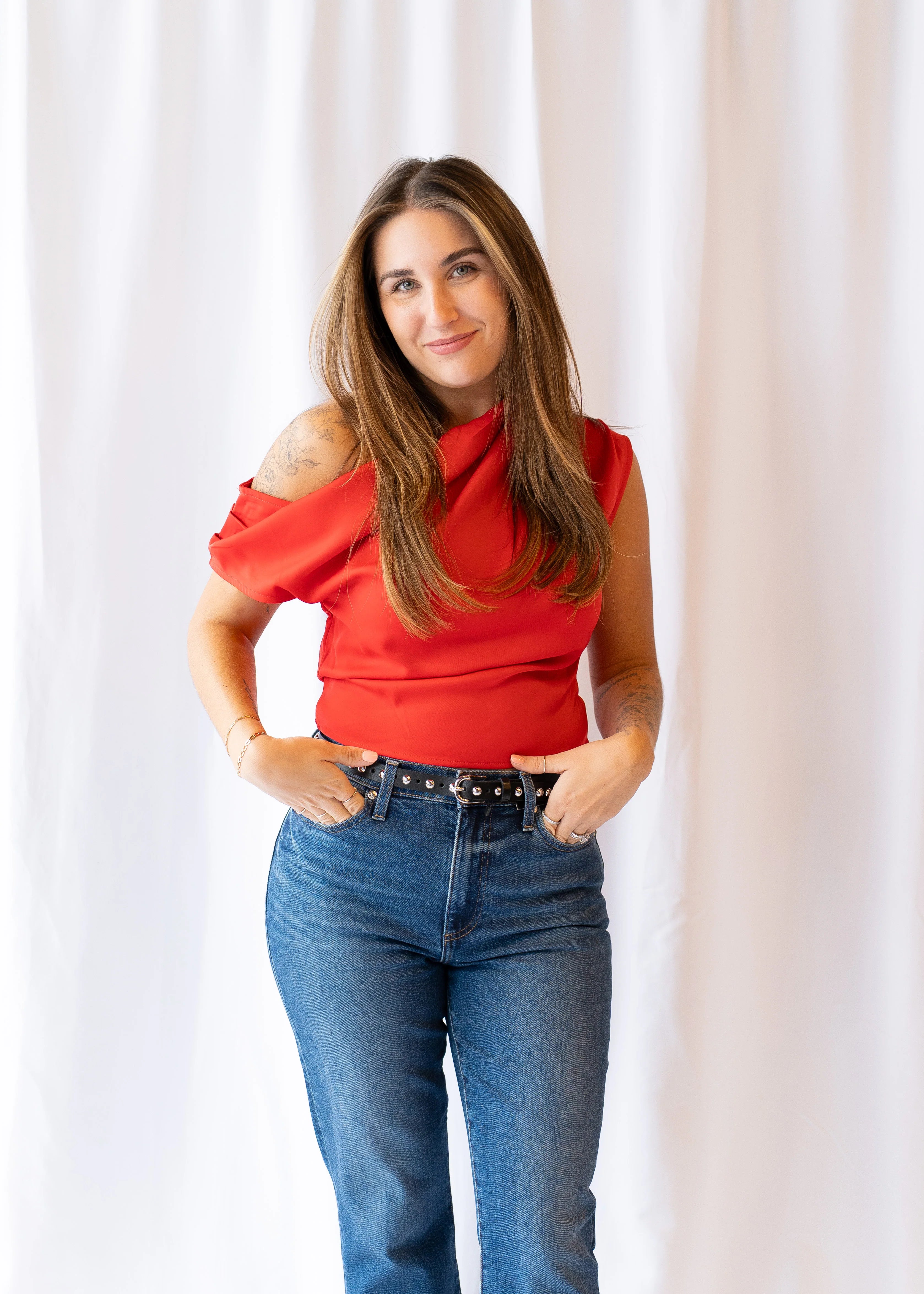 Sloane One Shoulder Satin Top