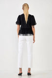 Anne Tulle Puff Sleeve Top