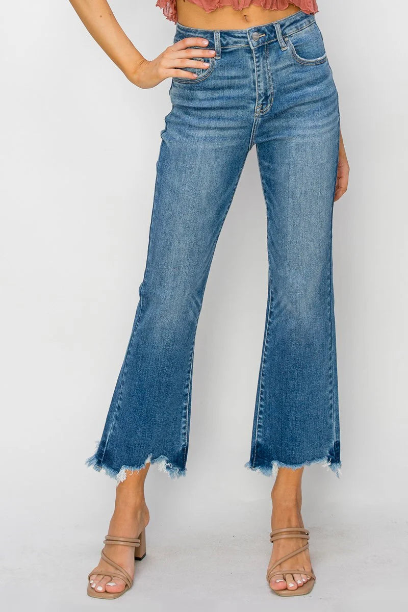 Madden Crop Fray Flare Jean