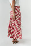 Posie Gingham Maxi Skirt in Red