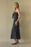 Jenae Linen Polka Dot Midi Dress
