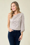 Pierson Sequin One Shoulder Top