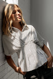 Alec Striped Blouse in White