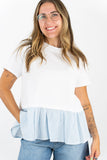 Ravello Mix Media Poplin Tee