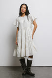 Neve Textured Midi Dress in Ivory FINAL SALE