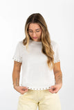 Zoey Rivet Top Ivory