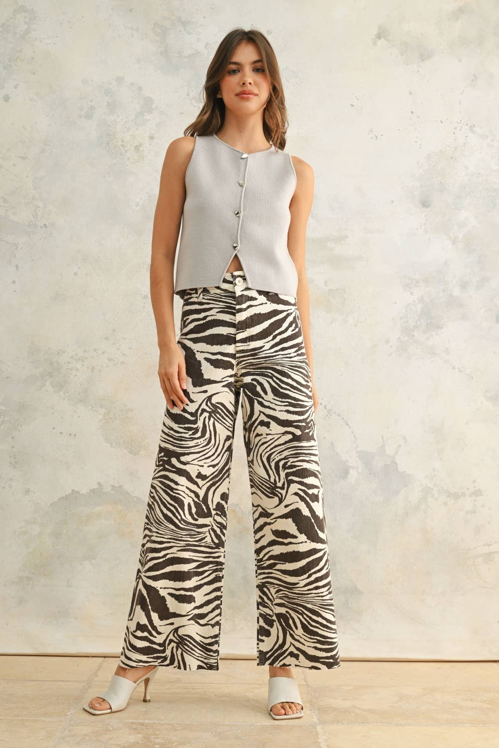 Zaza Zebra Wide Leg Jean