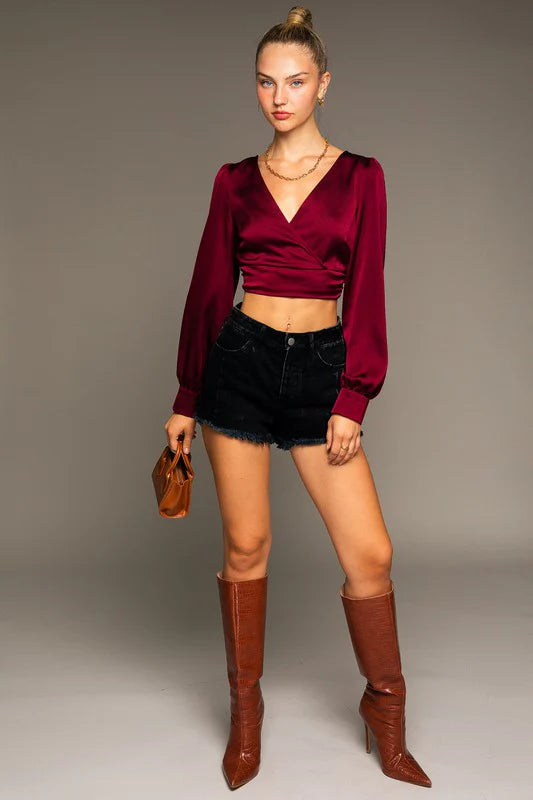 Fawn Satin Crop Top