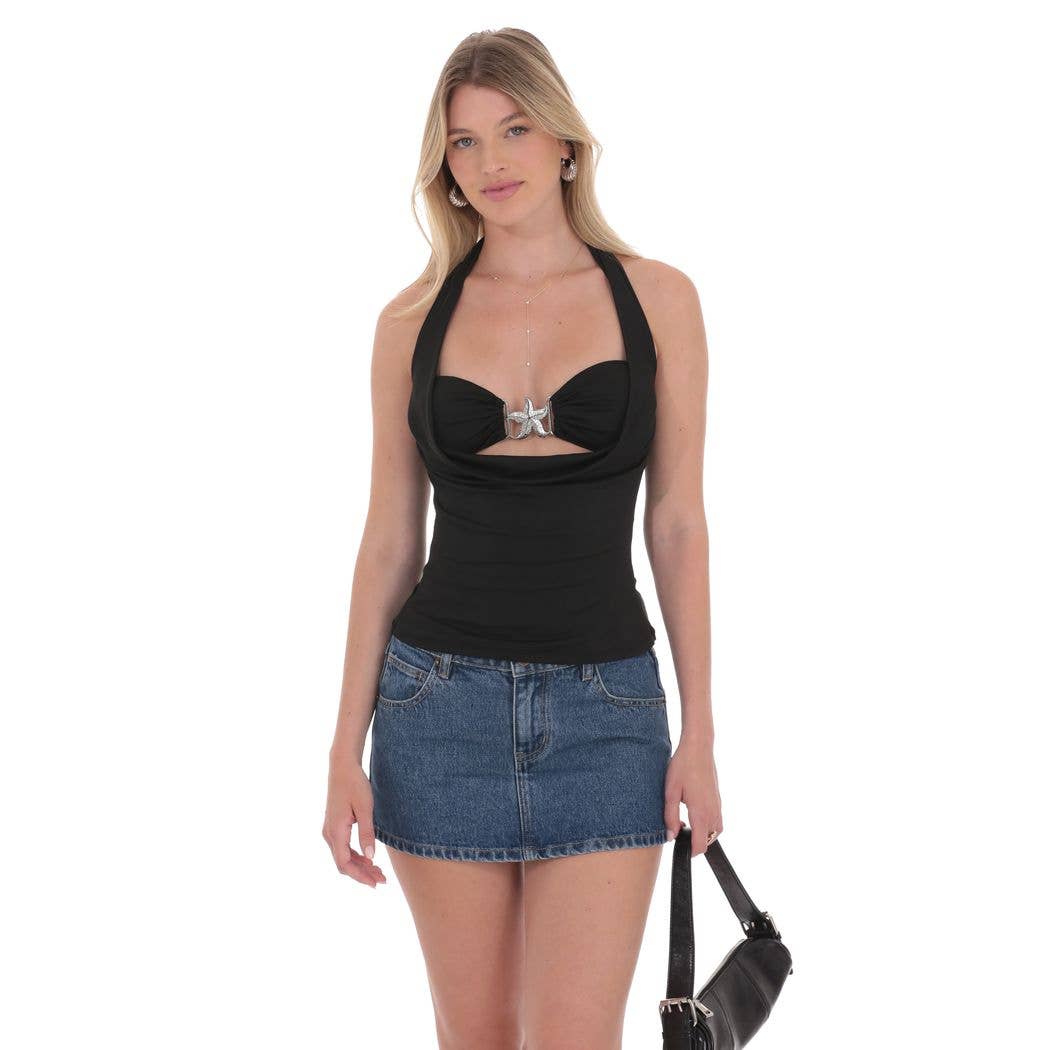 Lucy in The Sky Starfish Two Piece Top Set in Black
