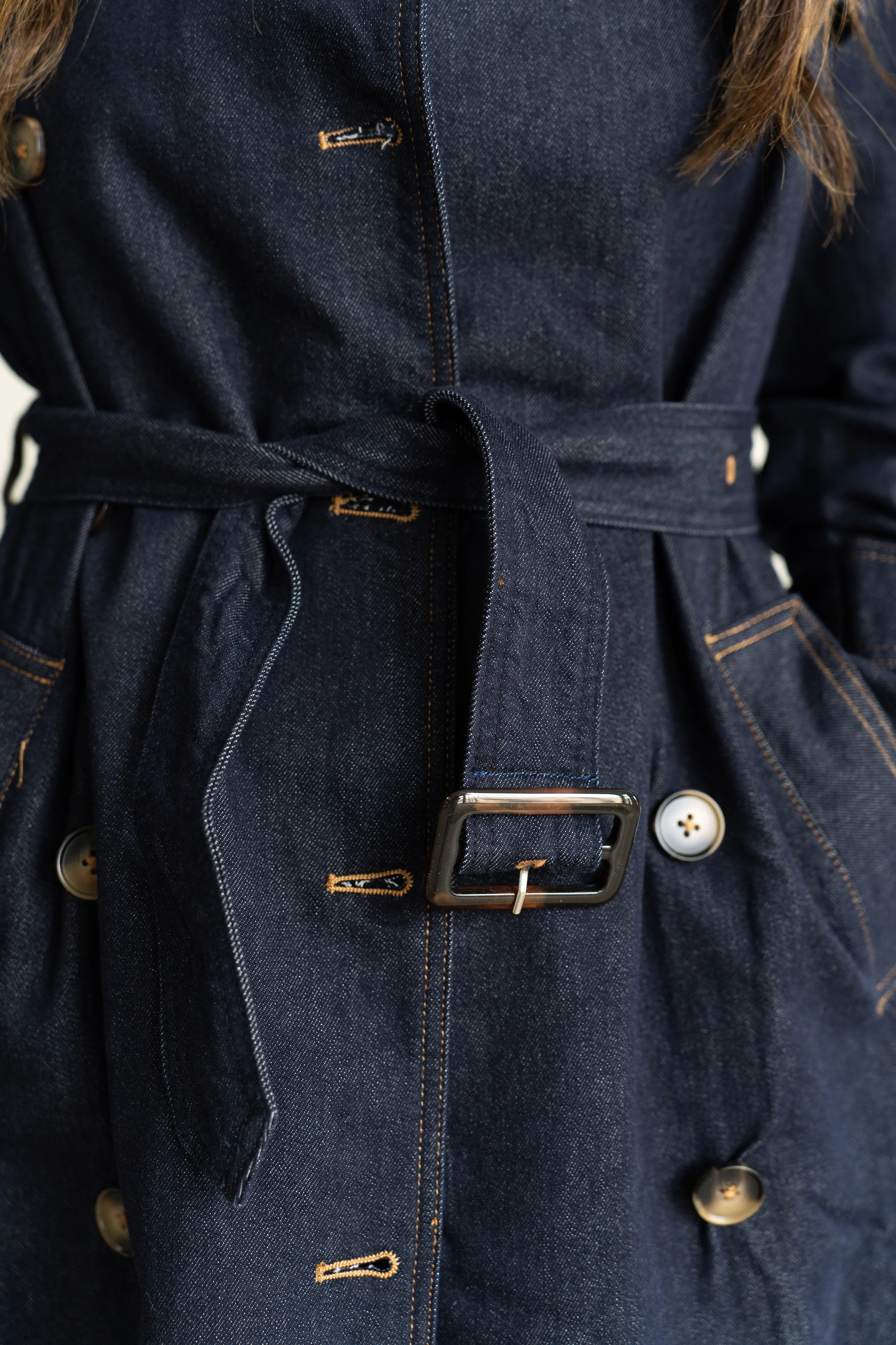 Catherine Denim Trench Coat
