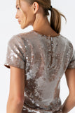 Presley Sequin Top in Tan