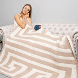 Greek Key Blanket in Beige