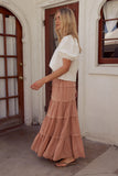 Rain Striped Maxi Skirt in Rust FINAL SALE