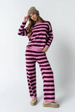 Joey Striped Sweater in Berry