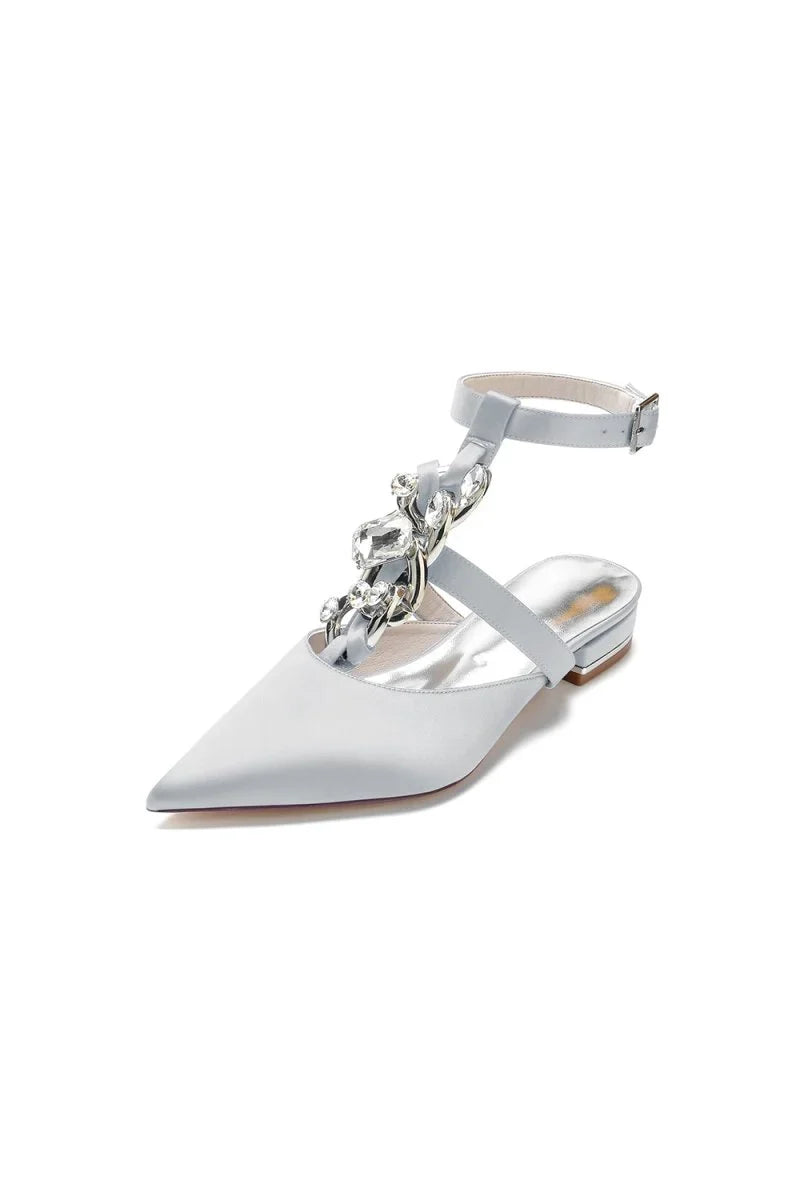 Crystal Chain Pointed Toe Flats