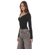 Lucy in the Sky Ribbed Hook and Eye Cardigan in Black