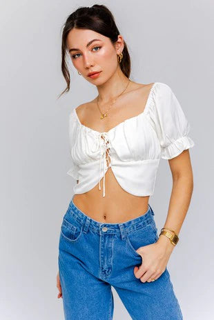 Maui Split Bottom S S Crop Top