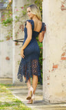 Giselle Dress Steel Blue Lace Dress