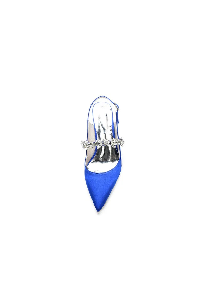 Pointed Toe Stiletto Heels with Rhinestone Strap