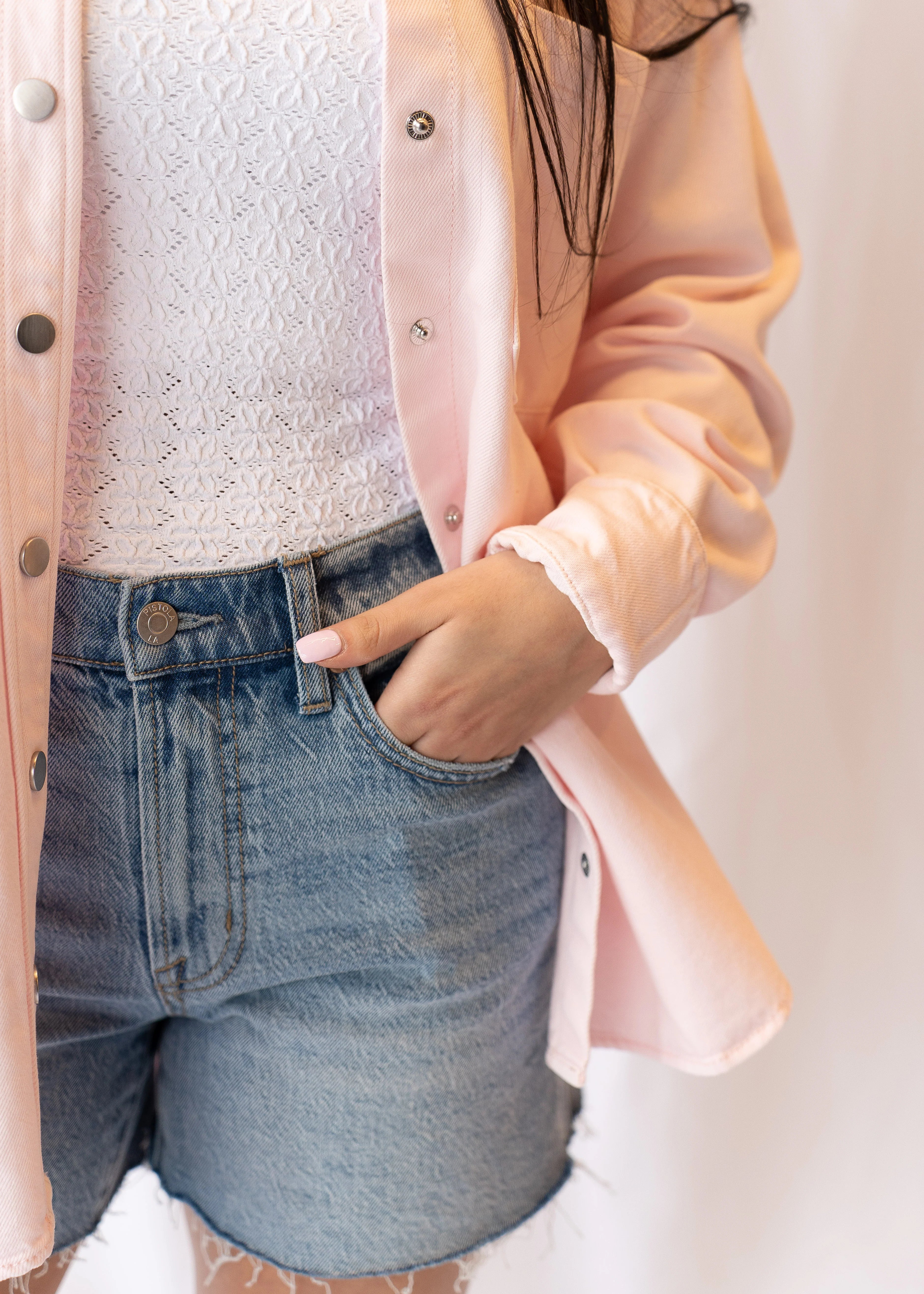 Elin Denim Top Blush