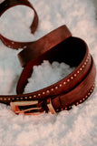 Jaylen Leather Sash Belt in Brown