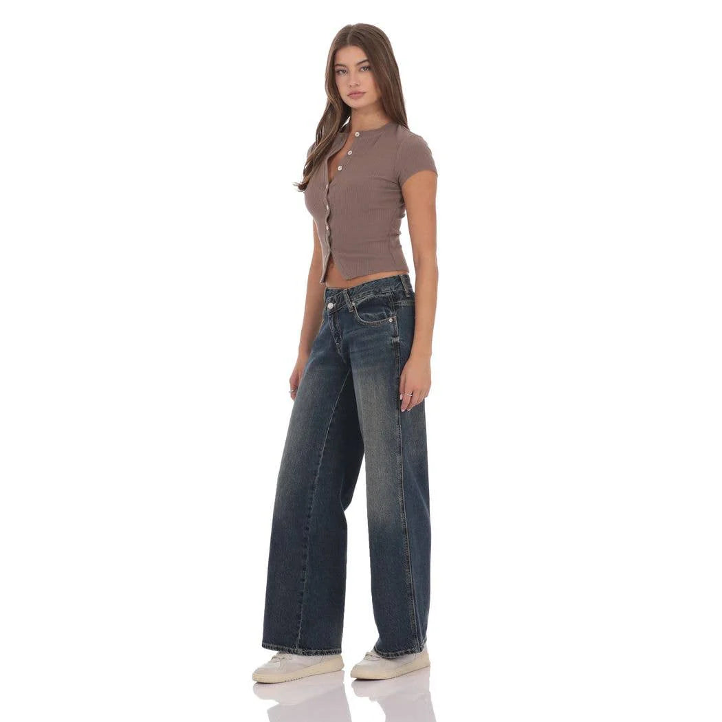Low Rise Cross Jeans in Dark Wash