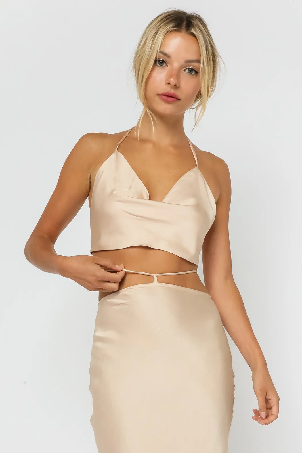 Kelsey Satin Crop Top