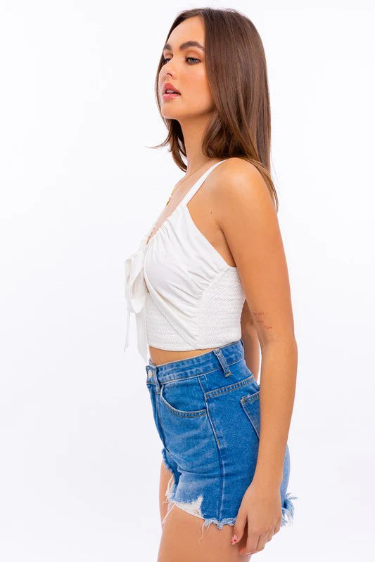 Ruby Tie Front Top