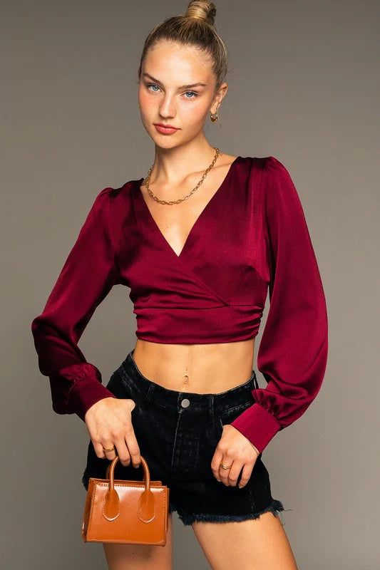 Fawn Satin Crop Top