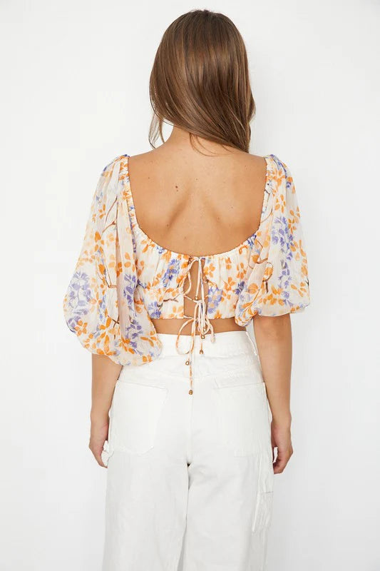 Charlotte Puff Sleeve Crop Top