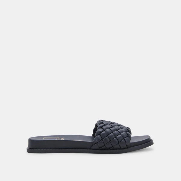 Grazie Woven Slide Sandal in Black