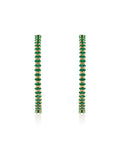 Emerald Crystal Marquise Hoops