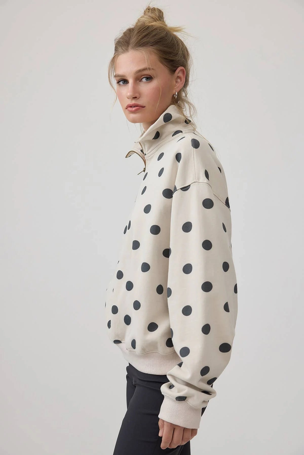 Cora Polka Dot Half Zip
