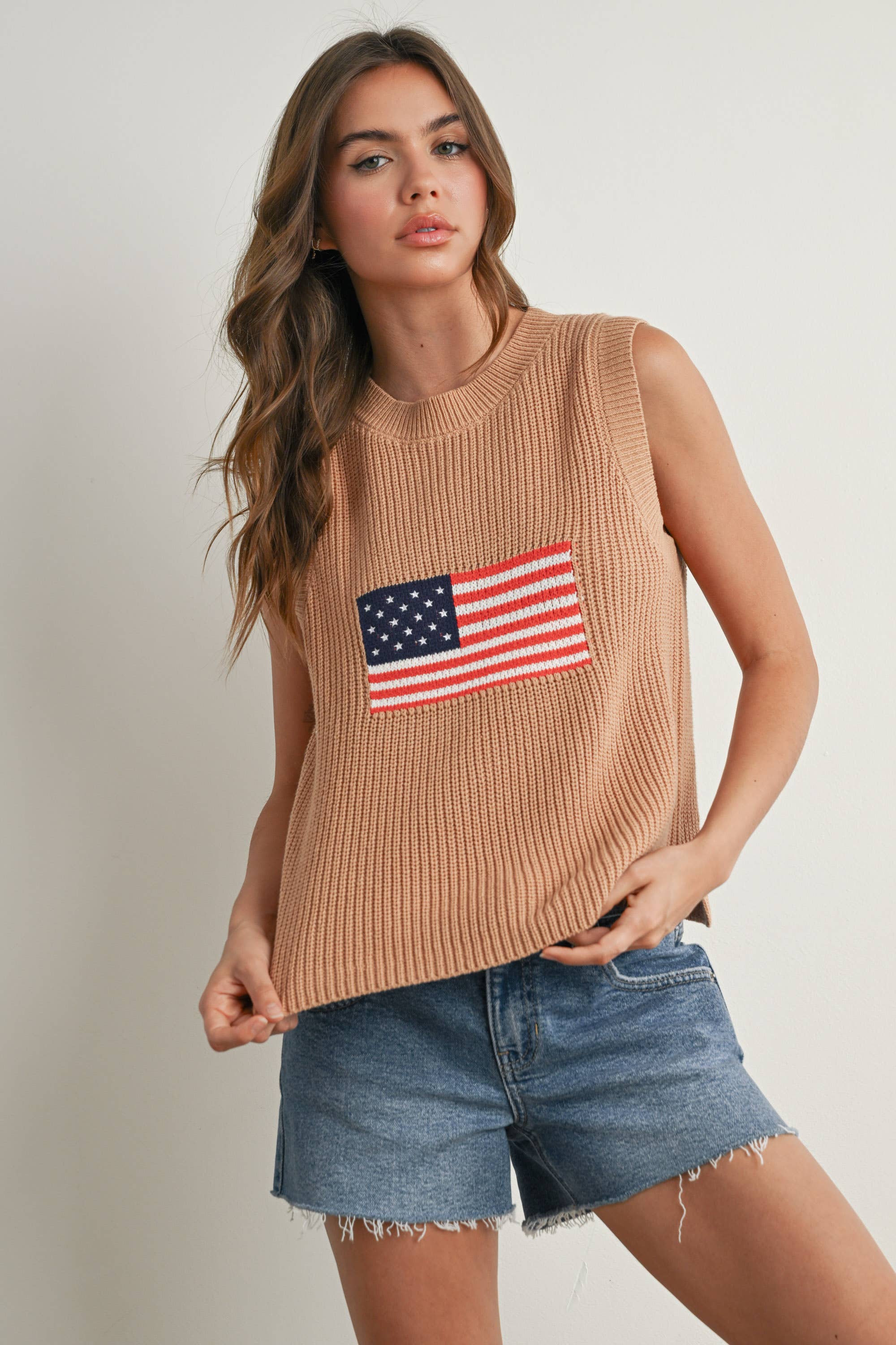 Finias Flag Print Sweater