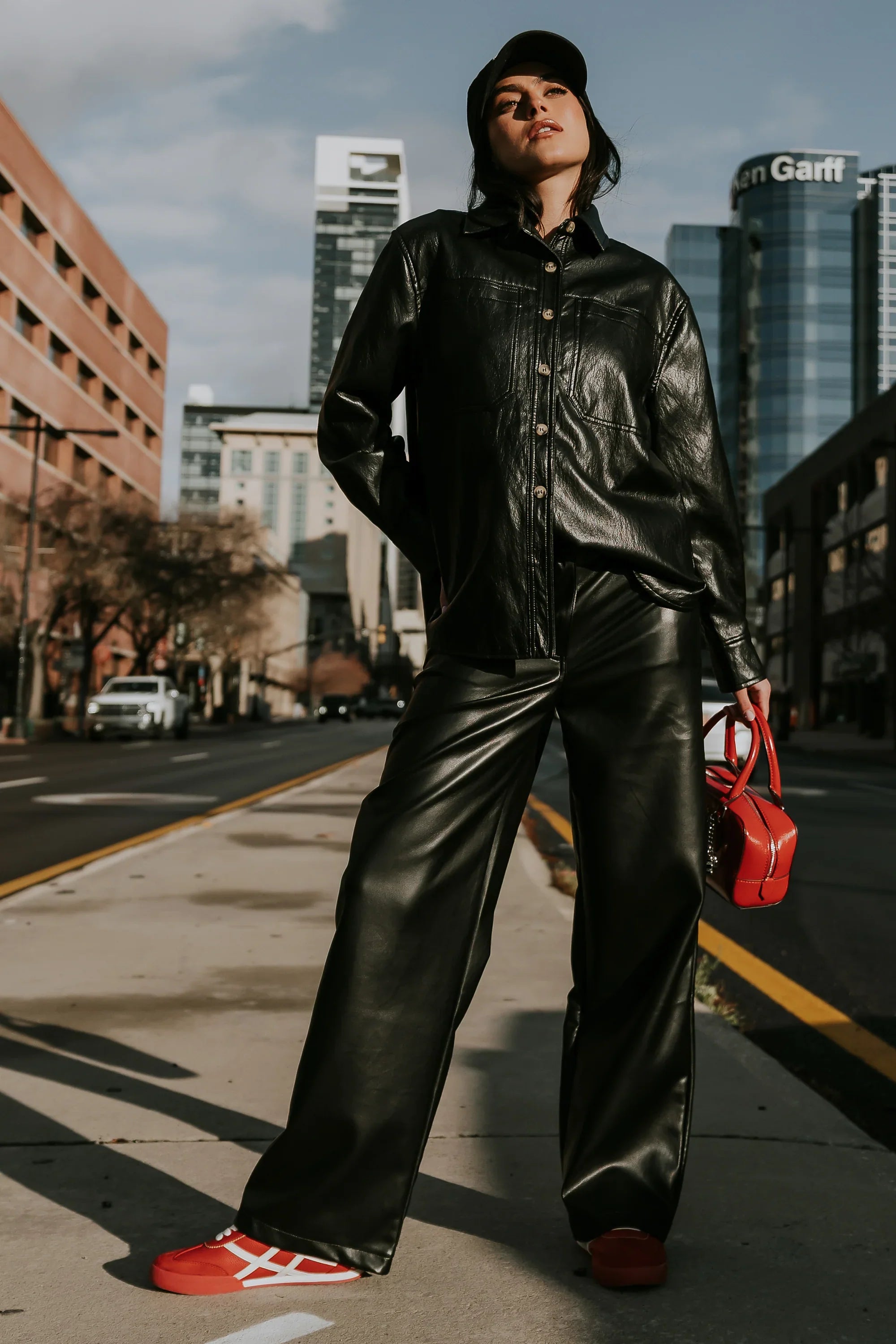 Bruno Vegan Leather Shacket FINAL SALE
