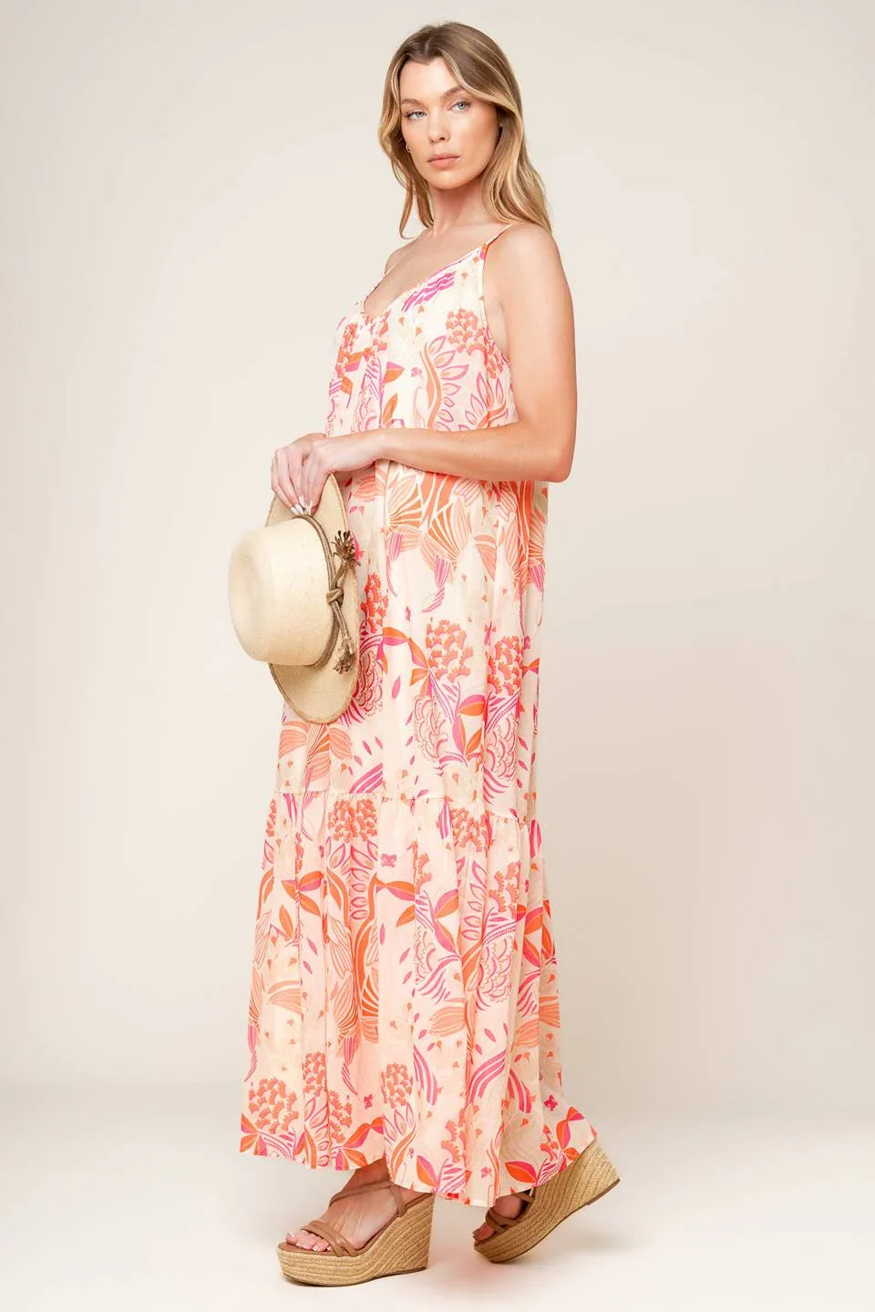 SECRET GARDEN MAXI DRESS PINK