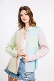 Franklyn Colorblock Stripe Top in Orange Mint