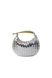 Womens Woven Dumpling Clutch Bag