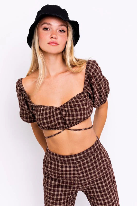 Sheila Tie Puff Sleeve Crop Top