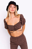 Sheila Tie Puff Sleeve Crop Top