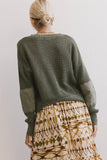 Inda Henley Sweater in Olive FINAL SALE
