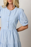Finey Button Front Maxi Dress in Blue FINAL SALE