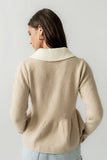 Libby Peplum Sweater in Taupe