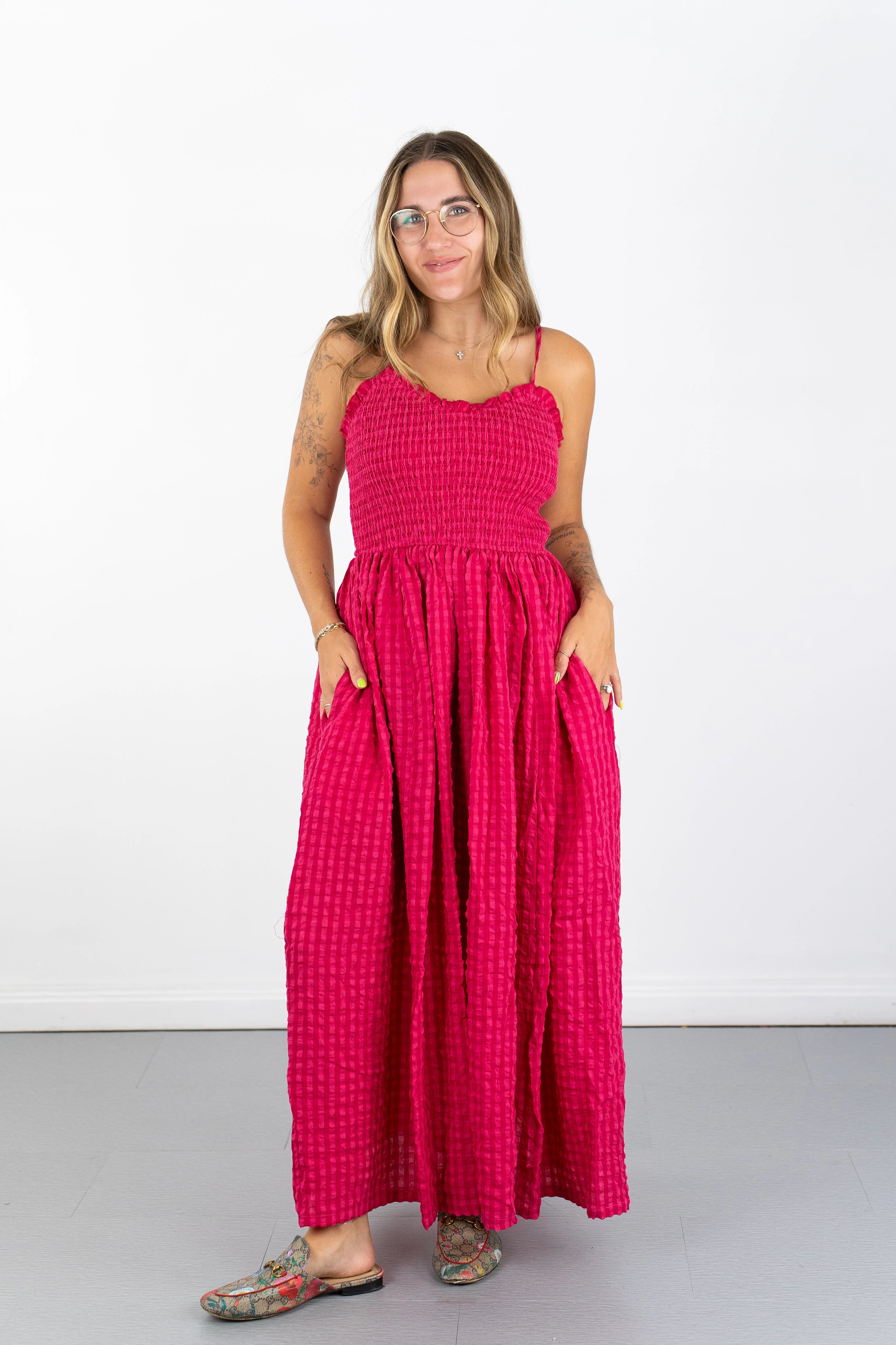 Gemma Gingham Maxi Dress