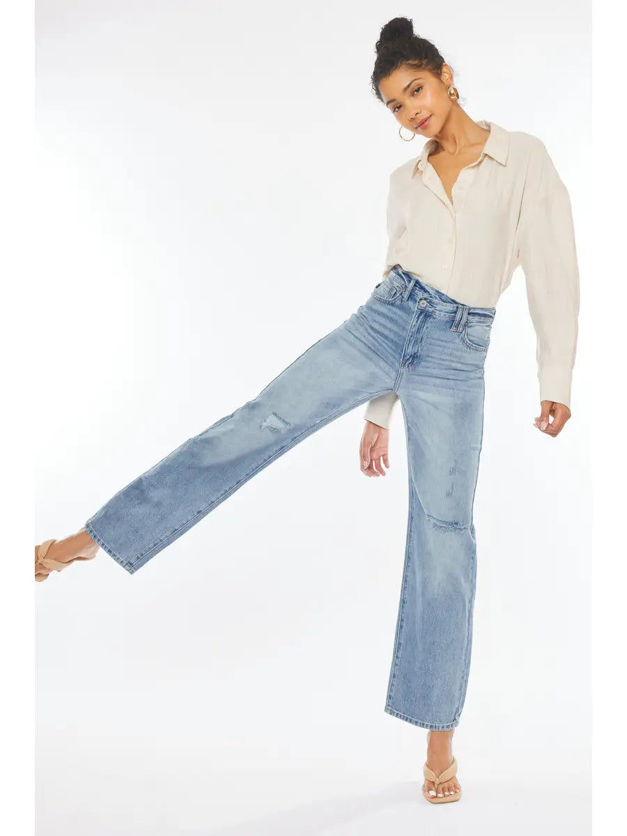 Candace Cross Front Straight Leg Jean