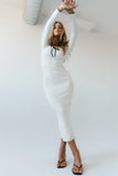 Janet Ribbed Maxi Dress in Ivory FINAL SALE
