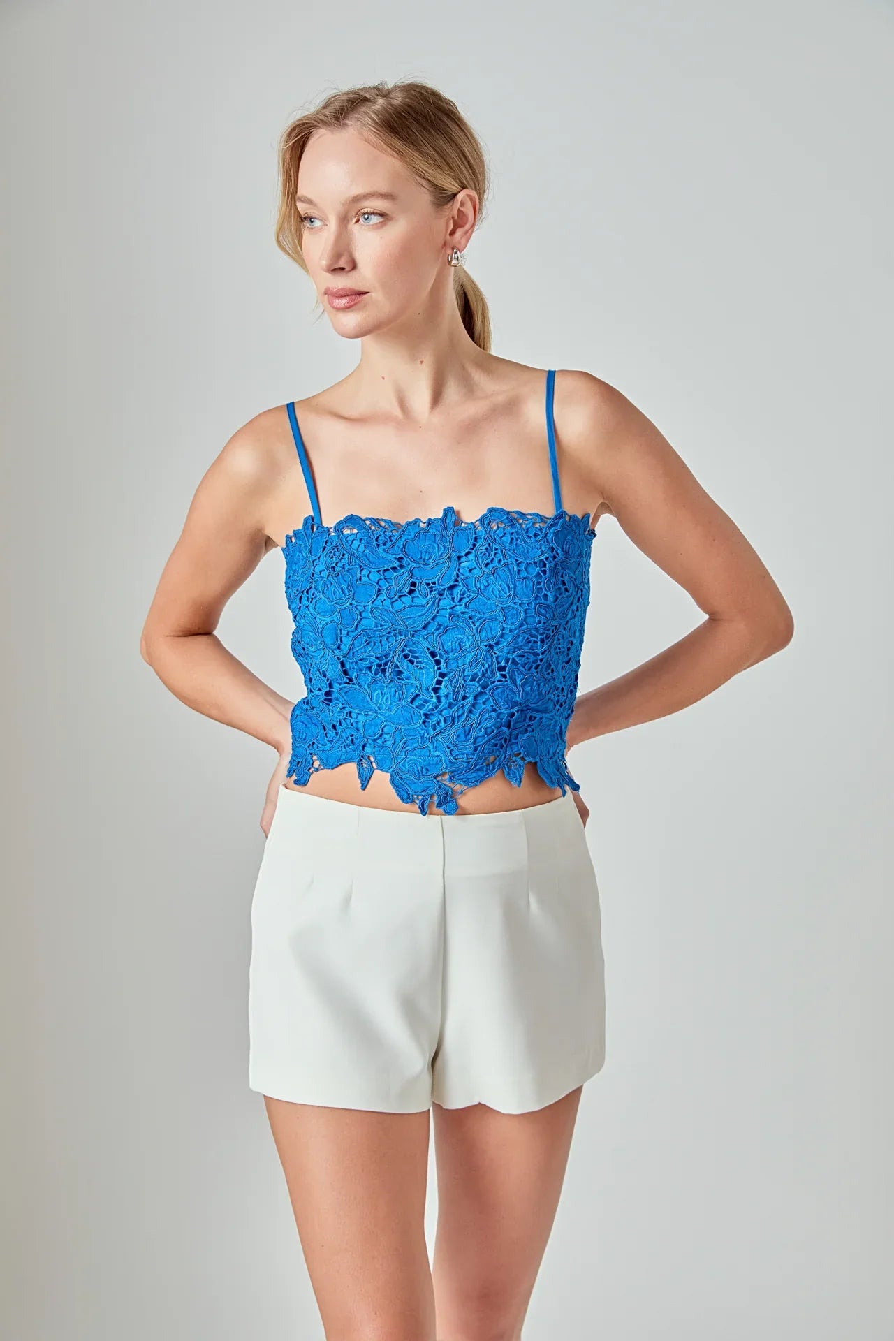 Lace Crop Fitted Top